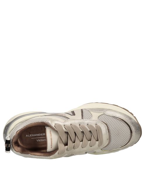 Sneakers in pelle, ecopelle e tessuto ALEXANDER SMITH | VICTORIA WOMAN VIW 1142DARK IVORY-ORO